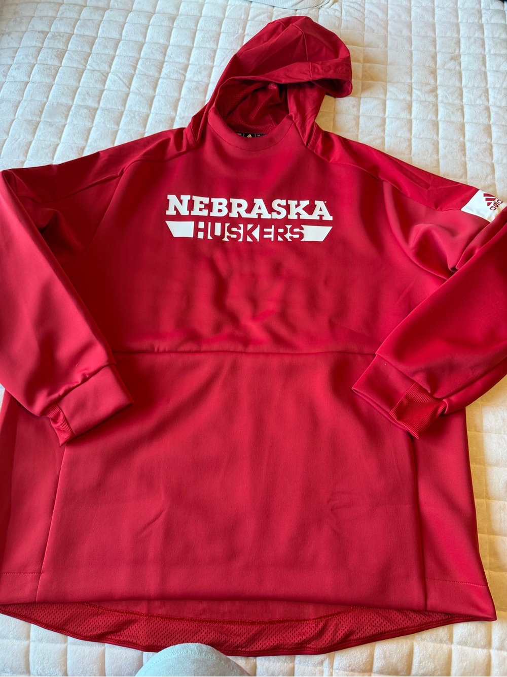 Adidas Red Nebraska Huskers Pullover Hoodie